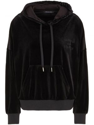 Samt hoodie mit stickerei Armani Exchange schwarz