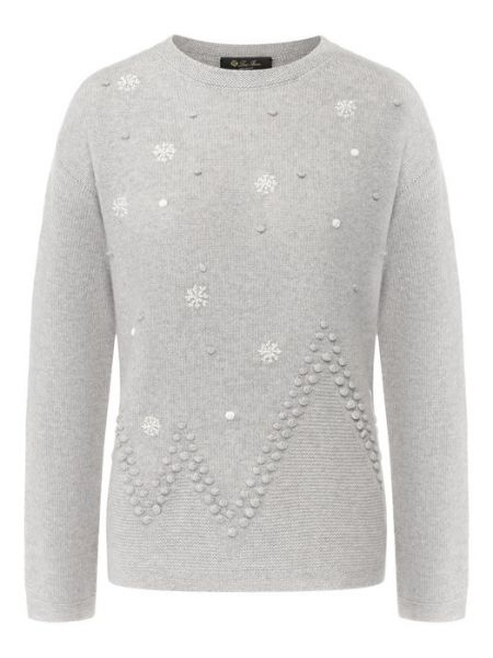 Кашемировый пуловер Loro Piana серый