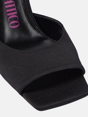 Saténové sandále s otvorenou pätou The Attico čierna