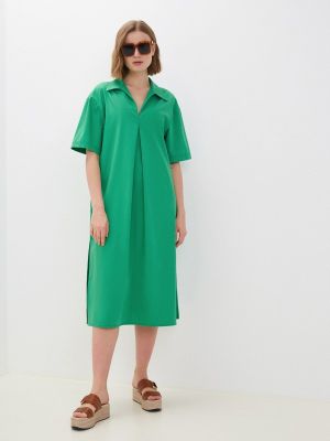 Платье-рубашка Vivostyle зеленое