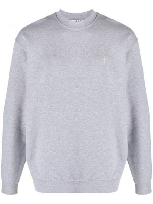 Sweat brodé en coton A.p.c. gris