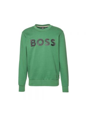 Zielona bluza z kapturem z nadrukiem Hugo Boss