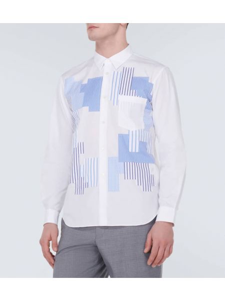 Ριγέ βαμβακερό πουκάμισο Comme Des Garçons Homme Deux λευκό