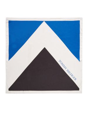 Saténový šátek Tommy Hilfiger modrý
