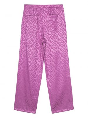 Žakárové rovné kalhoty Family First fialové