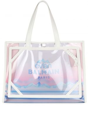 Τσάντα shopper Balmain λευκό