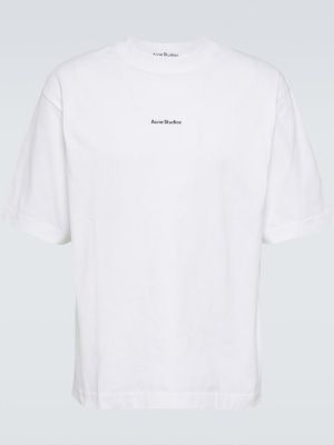 Jersey bombažna majica Acne Studios bela