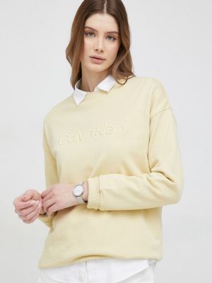Bluza bawełniana Calvin Klein beżowa