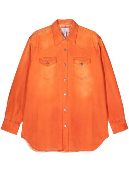 Rifľová košeľa Acne Studios oranžová