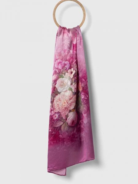 Копринен шал с принт Answear Lab розово