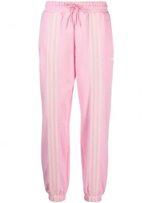 Спортни панталони на райета Adidas розово