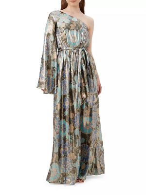 Длинное платье в цветочек с принтом Trina Turk синее