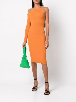 Asymetrické pletené šaty Monse oranžové