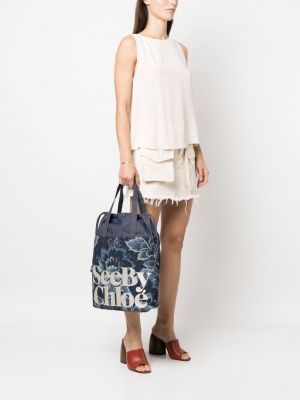 Geblümte shopper handtasche mit print See By Chloé