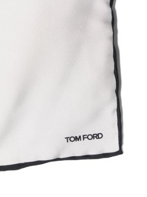 Zīda kaklasaite ar apdruku ar kabatām Tom Ford balts