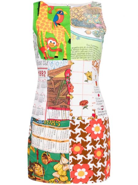 Pamučna mini haljina s printom Marine Serre zelena