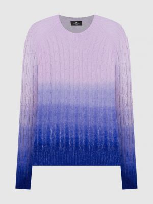 Шерстяной свитер с градиентом Etro фиолетовый