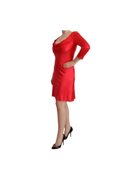 Sukienka mini z okrągłym dekoltem John Galliano czerwona