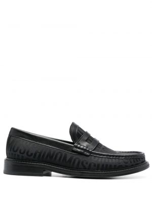 Pantofi loafer din jacard Moschino negru