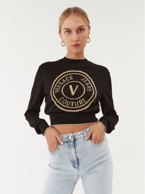 Priliehavý sveter Versace Jeans Couture čierna
