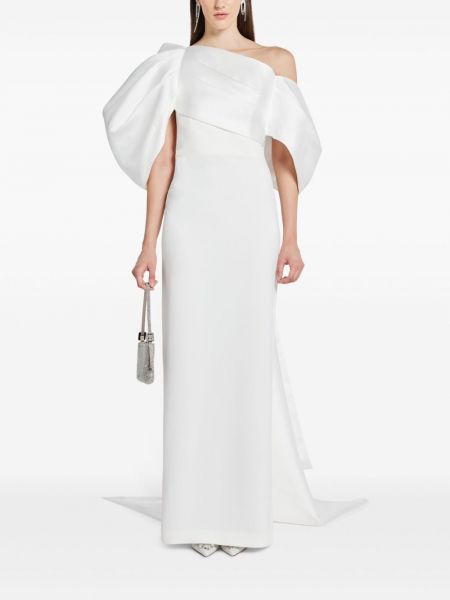 Robe de soirée drapé Solace London blanc