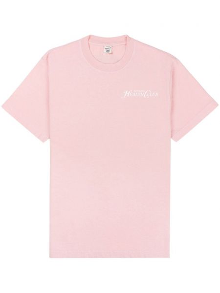 Βαμβακερή μπλούζα Sporty & Rich ροζ