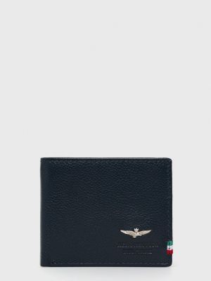 Шкіряний гаманець Aeronautica Militare синій