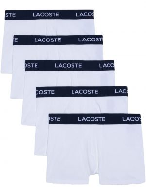 Bavlněné boxerky s potiskem Lacoste bílé