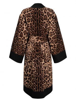 Leopardí župan s potiskem Dolce & Gabbana hnědý