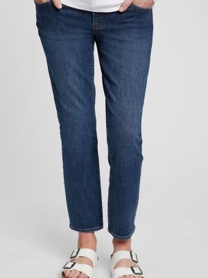 Приталенные джинсы с высокой талией Gap синие