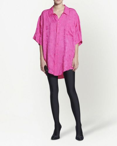 Jacquard geblümte hemd Balenciaga pink