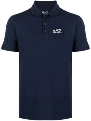 Памучна поло тениска с принт Ea7 Emporio Armani