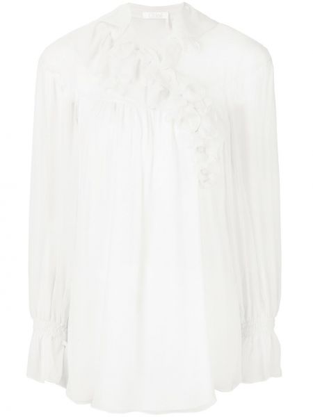 Блузка з оборками Chloé, біла