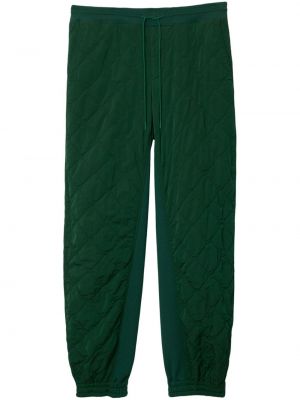 Pikowane spodnie sportowe Burberry zielone