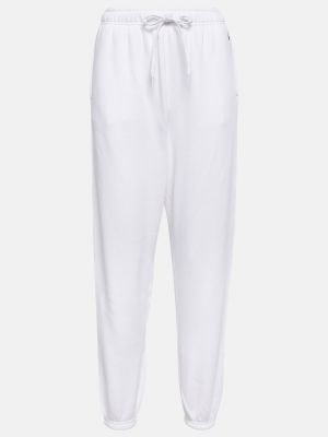 Хлопковые флисовые спортивные штаны Polo Ralph Lauren белые