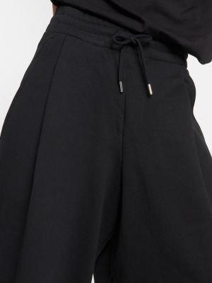 Spodnie sportowe bawełniane z dżerseju Dries Van Noten czarne