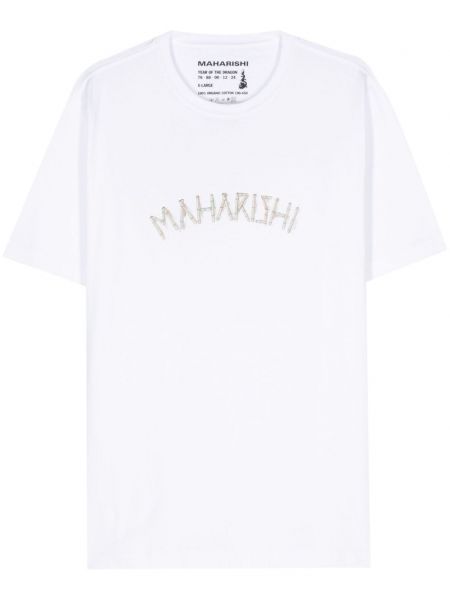 Bambusa kokvilnas t-krekls Maharishi balts