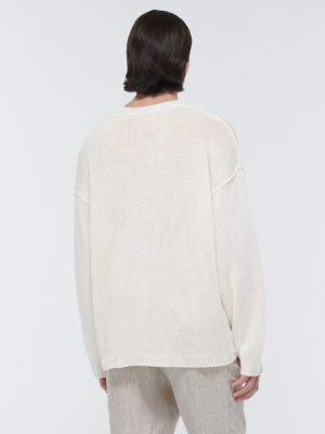 Lniany sweter Dolce&gabbana beżowy