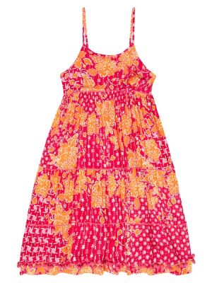 Floral dress for jenter Poupette St Barth Kids rosa