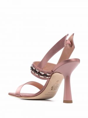 Sandály s korálky s otevřenou patou Alberta Ferretti růžové