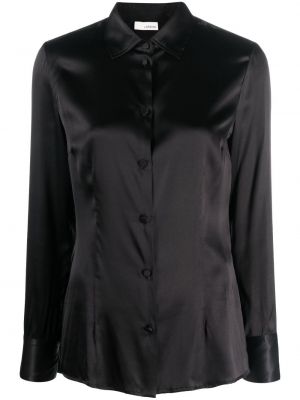 Копринена сатенена риза Lardini черно