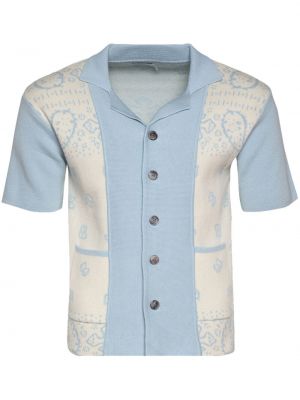 Kašmírová košile s krátkým rukávem s potiskem s kapsami Rhude - bílá