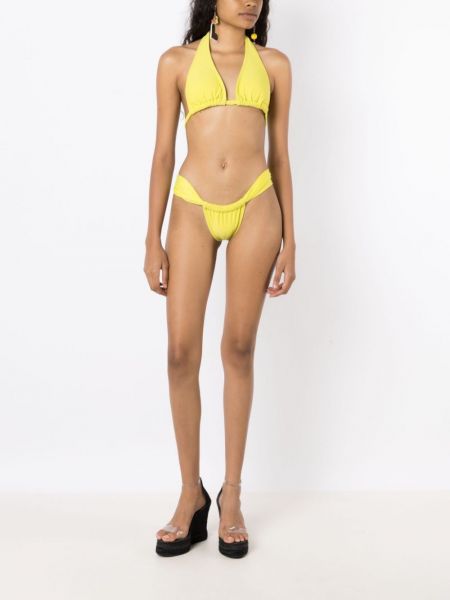 Bikini taille basse drapé Amir Slama jaune