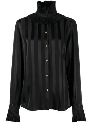 Camisa a rayas plisada Dolce & Gabbana negro
