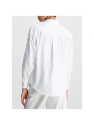 Blusa de algodón Calvin Klein blanco