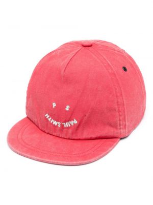 Cappello con visiera ricamato di cotone Ps Paul Smith rosso