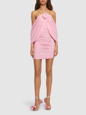 Μini φόρεμα από ζέρσεϋ ντραπέ Magda Butrym ροζ