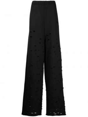 Spodnie sportowe z dziurami bawełniane Vetements czarne