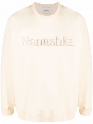 Пуловер бродиран Nanushka бежово