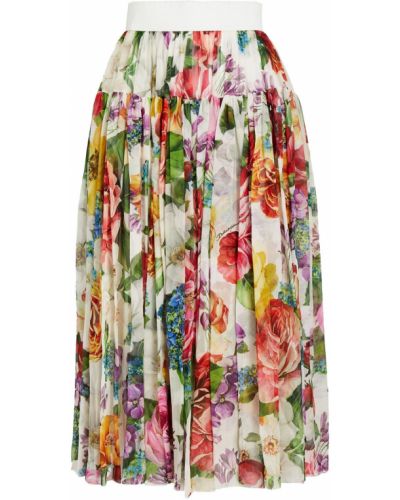 Шелковая юбка миди с принтом Dolce & Gabbana